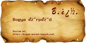 Bogya Árpád névjegykártya