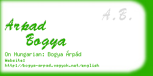 arpad bogya business card