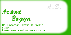 arpad bogya business card